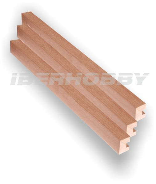 SLOTED BEECH MOLDING 10X15 mm.